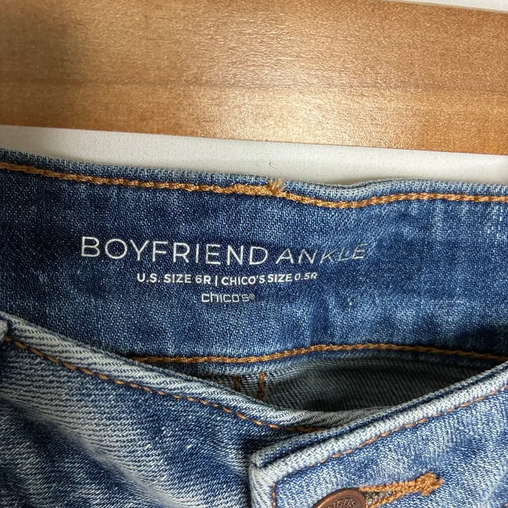 Chico's Boyfriend Ankle Jeans Medium Wash Denim NWT Chicos .5 / US 6